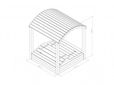 Smėlio dėžė su lenktu stogeliu 4
